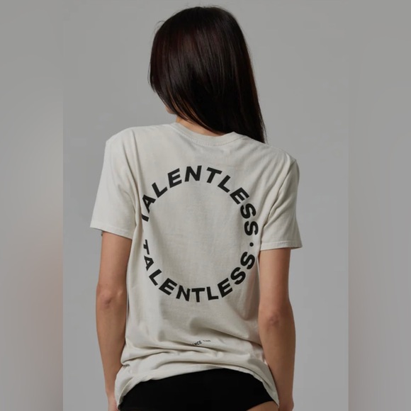 Talentless Women's Circle Logo Tee in Bone/Cream size Large 100% Cotton - Picture 3 of 10